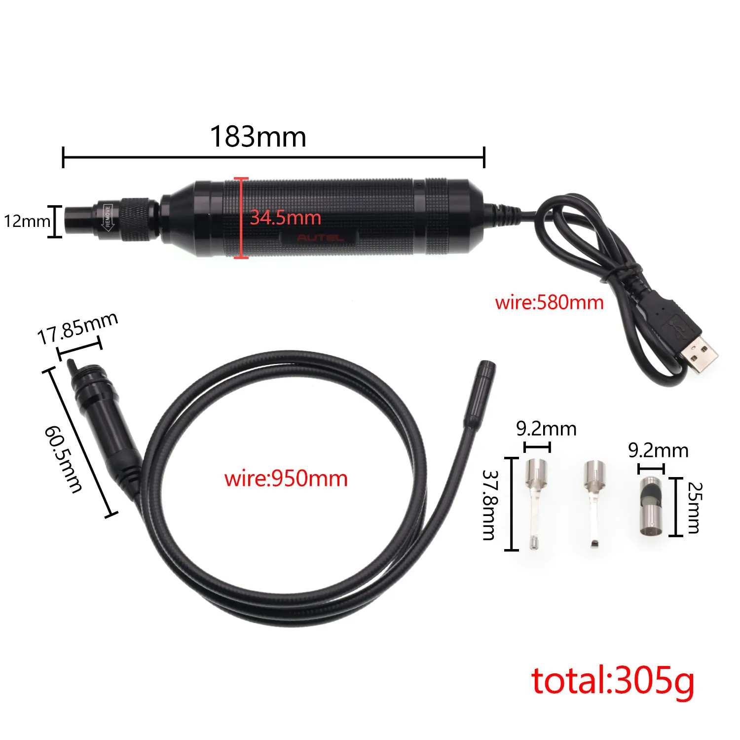 Оригинальная AUTEL MaxiVideo MV108 8 5 мм цифровая Инспекционная камера для Планшет MaxiSys Kit