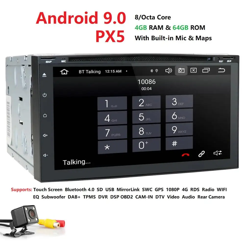 Clearance HD 800*480 screen OctaCore 4G RAM+64G ROM 2DIN universal car radio gps Android9.0 with wifi car stereo audio DVD PLAYER CAR NAVI 0