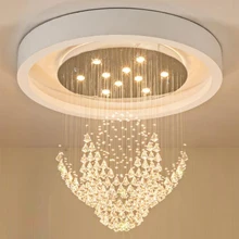 Круглый дизайн, большая Хрустальная люстра, современное освещение, AC110-240V, кристалл алмаза, светодиодный светильник для гостиной и отеля