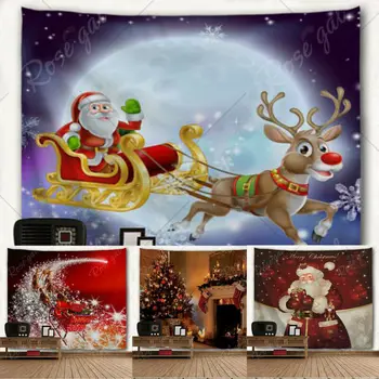 

2020 Hot Xmas Art Home Wall Hanging Tapestry Wall Ornamentation Christmas Printed Wall Decor High Quality Tapestry Home Decor