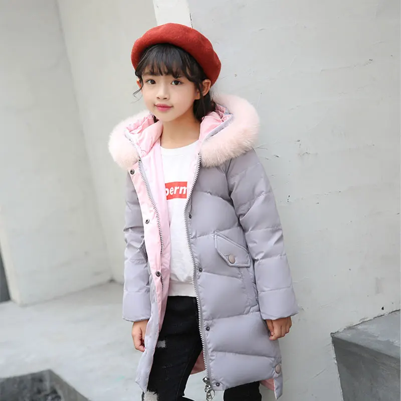 

Winter Down Jacket Girl Coat 2019 New Children's Down Jacket Girls In The Long Section Of Thick Winter Coat Kids Outerwear
