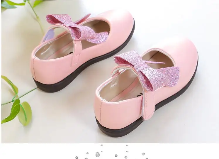 Размеры 21-36, обувь из лакированной кожи для маленьких девочек весенне-Осенняя обувь принцессы на мягкой плоской подошве с цветами и блестками, цвета: золотистый, белый, розовый