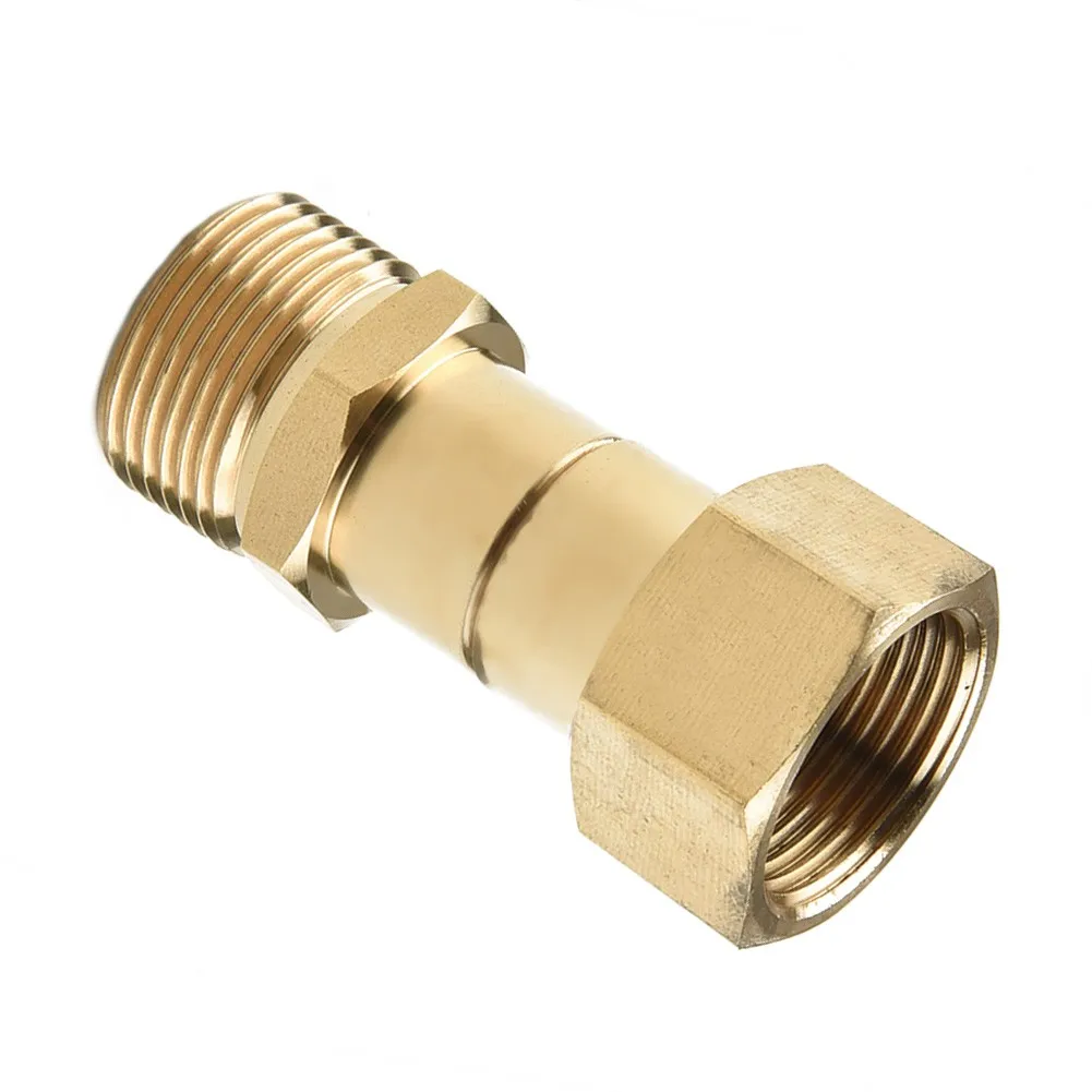 Brass High Pressure Washer Swivel Joint Connector Hose Fitting M22 14mm Thread 360 Degree Rotation Hose Sprayer Connector