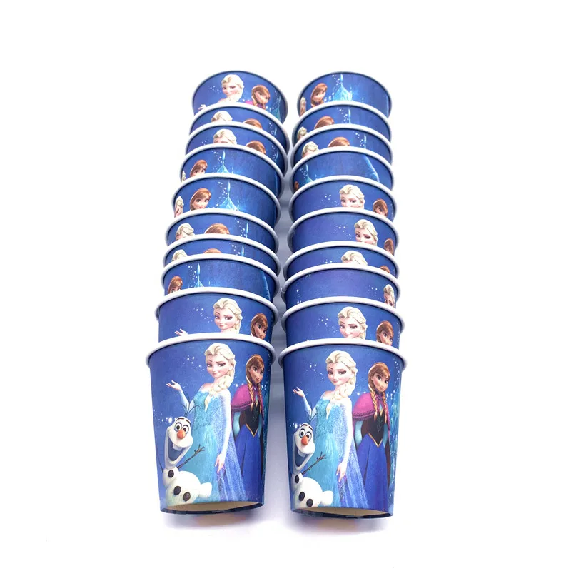 Дисней Принцесса Вечерние сувениры Эльза Анна принт Дисней Принцесса День Рождения украшения поставки стакан пластины шляпы надувные баннеры - Цвет: cup-10pcs