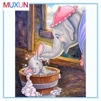 

Muxun Diamond Mosaic Picture Crystal 3D Diamond Embroidery Cross Stitch Diamond Painting Dumbo Diamond Art Home Decoration Lx373