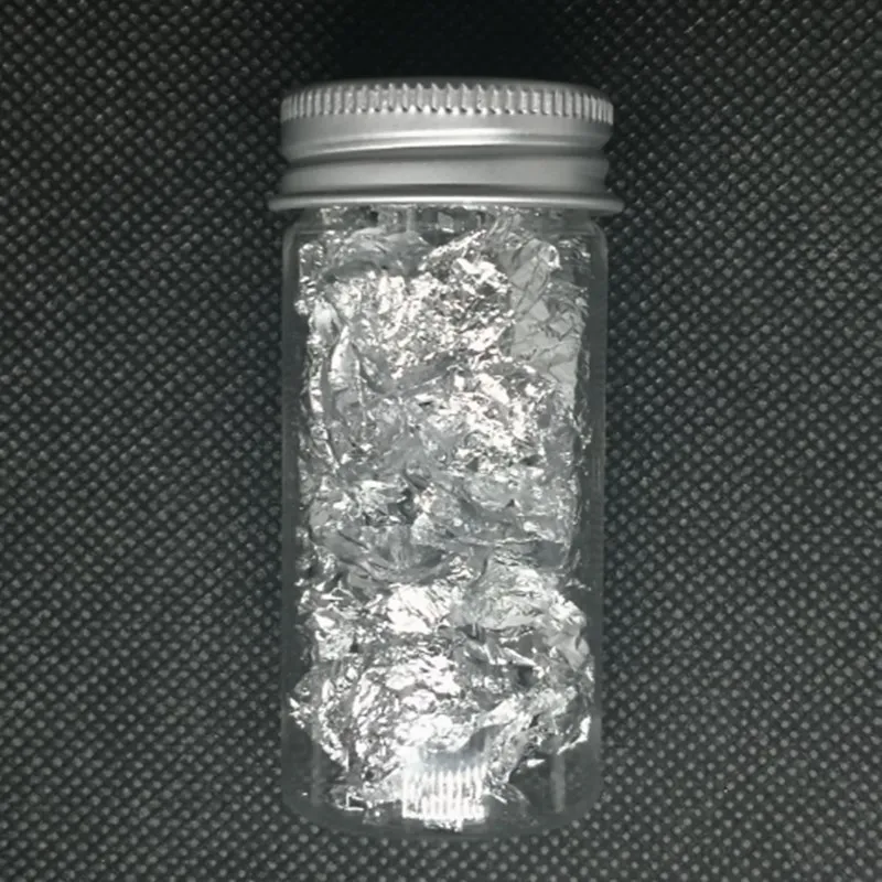 1Pcs Silver 2 г Съедобные золотые хлопья для выпечки украшения из золотой фольги украшения для торта Макарон DIY чашка украшение для торта - Цвет: 1Pcs Silver