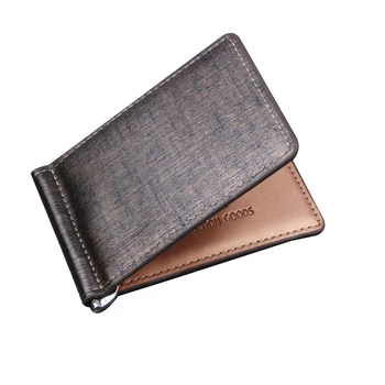 

Men Slim Wallet Money Clip Business PU Leather Cash ID Credit Card Holder