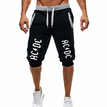 Летние новые мужские шорты высокого качества тонкие Бодибилдинг мужские s модные шорты новые фитнес джоггеры спортивные брюки ACDC напечатаны