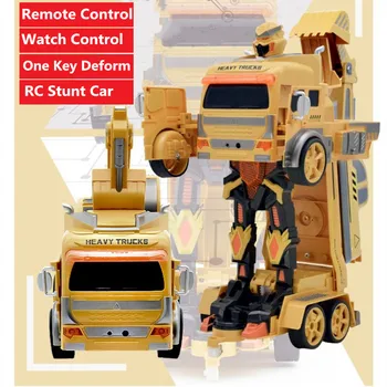 

Watch Control & Remote Control RC Robot Excavator One Key Deformation Robot Car Gesture Sensor Watch control Engineering Vehicle
