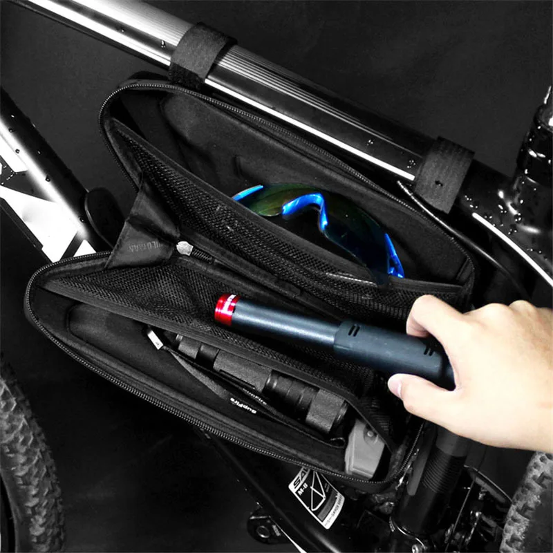 Cheap WILD MAN Mountain Bike Bag Rainproof Road Bicycle Frame Bag Cycling Accessories Hard Shell Tools Storage Panniers Capacity 1.5L 3