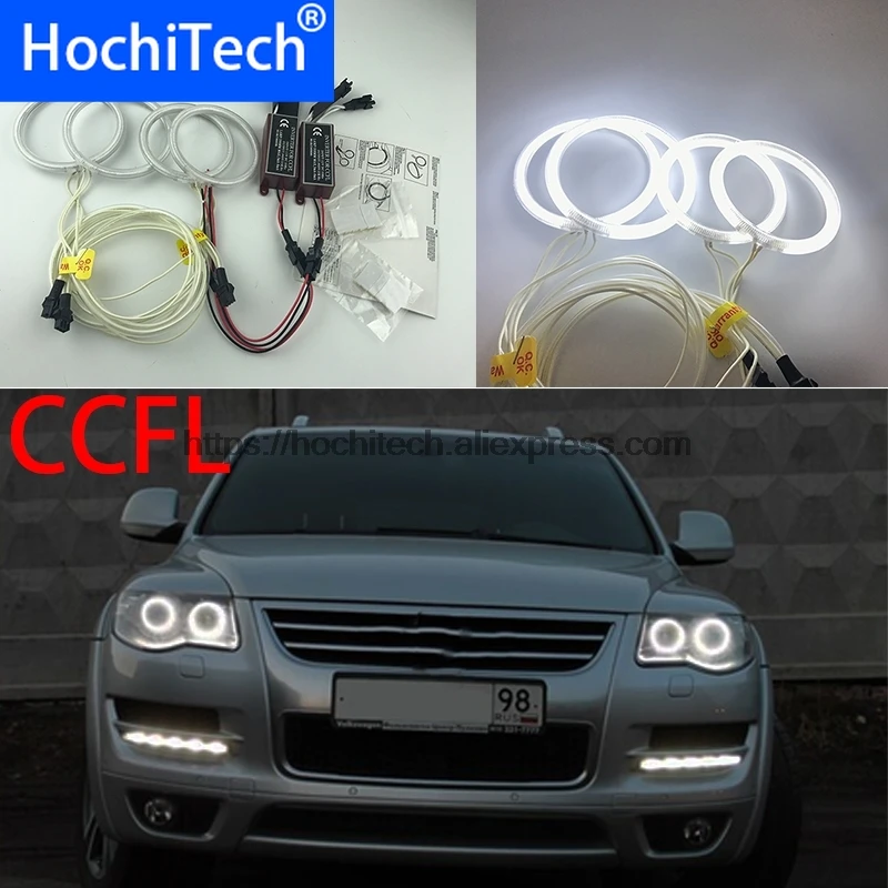 

HochiTech For Volkswagen VW Touareg 2007 08 09 2010 car styling WHITE 6000K CCFL Headlight Halo Angel Eyes Kit angel eyes light
