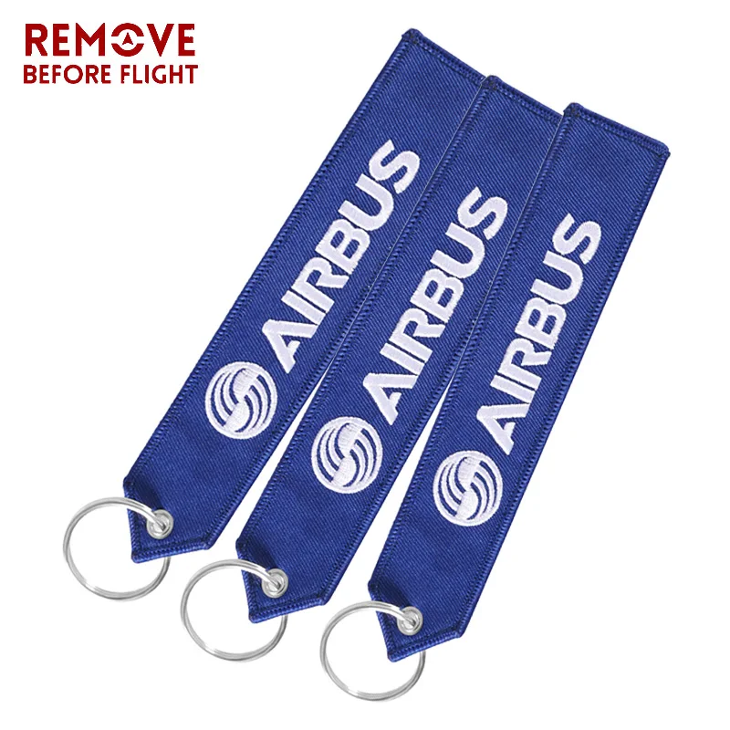 

3PCS Motorcycles Keychain Airbus Embroider Keychain Aviation KeyRing Chain Tags Gifts Fobs OEM Jewelry for Aviation Gift Strap