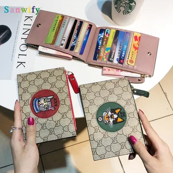 

Id Card Holder Credit Card Genuine Leather Women Kawaii Wallet Card Wallet Purse