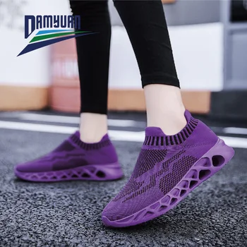 

Women's casual shoes socks shoes women fashion breathable mesh flat shoes pure color running shoes comfortable sneakers women
