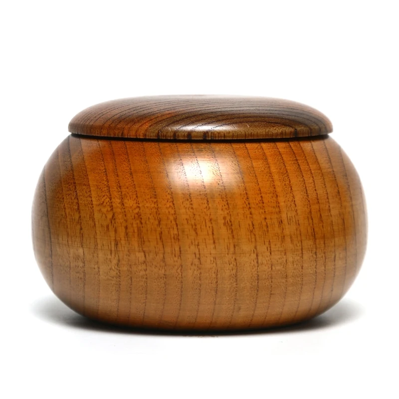 Wooden Go Cans Stones Storage Bottle Go Game Chess Bowls with Lid Weiqi Box