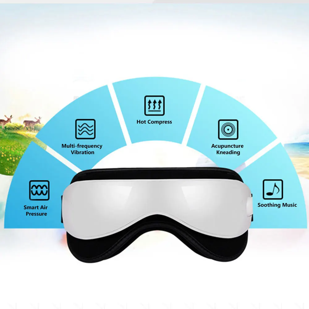  Eye Massager Hot Compress Therapy Glasses Portable Electric Music Eye Care Device Wrinkle Fatigue R