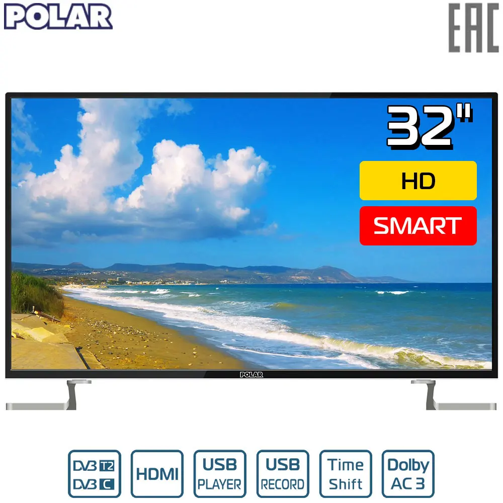Телевизор 32" POLAR P32L32T2CSM HD SmartTV