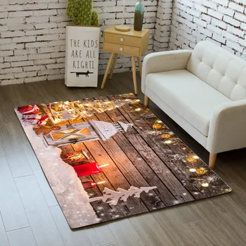 

Christmas Decor Bedroom Kids Play Mat Soft Flannel Non-slipe Rug Carpet Santa Tree Area Rugs Bedside Carpets for Living Room
