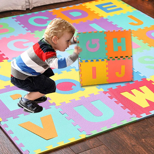Alfombra de goma EVA con números del alfabeto para niños y alfombra de juego habitación de bebé, rompecabezas de espuma ABC, juguetes para bebés, suelo suave, 36 Uds. - AliExpress