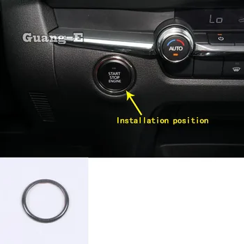 

For Mazda CX-30 CX30 2020 2021 Car Styling Stainless Steel Lamp Key Start Engine Engine Start Stop Ignition Key Ring Frame