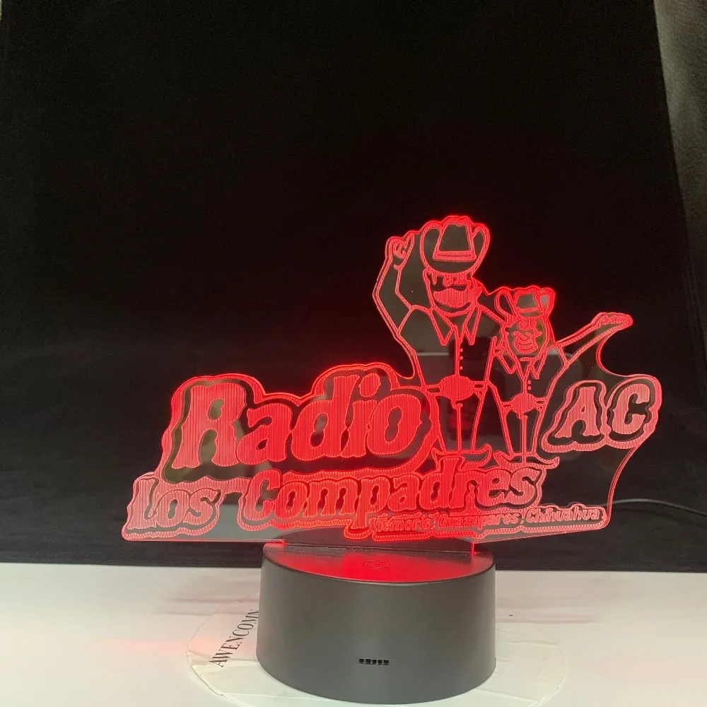 Радио AC Los Compadres 3d лампа Patty акриловая лампа на стол Креативные украшения спальня спальный СВЕТОДИОДНЫЙ Ночник подарок дропшиппинг