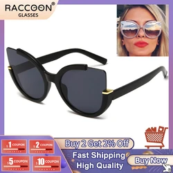New Summer Fashion Semi-Rimless Cat Eye Sunglasses Pink Transparent Men Women Sun Glasses Vintage Style Eyewear Uv400 Protection