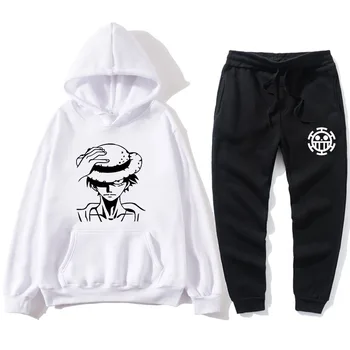 

One Piece Pattern Printed Hoodie Brand Cotton Tracksuit Set 2020 New Men and Women Hip Hop Street Clothing Large Size Sportswear