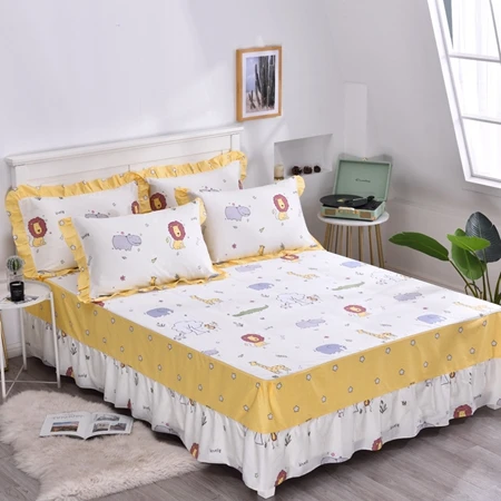 Bed skirt8 Хлопок, кровать, юбка, покрывало, цветы, простыня, покрывало для спальни, покрывало для кровати, полный размер King queen простыня с эластичным - Цвет: Bed skirt8