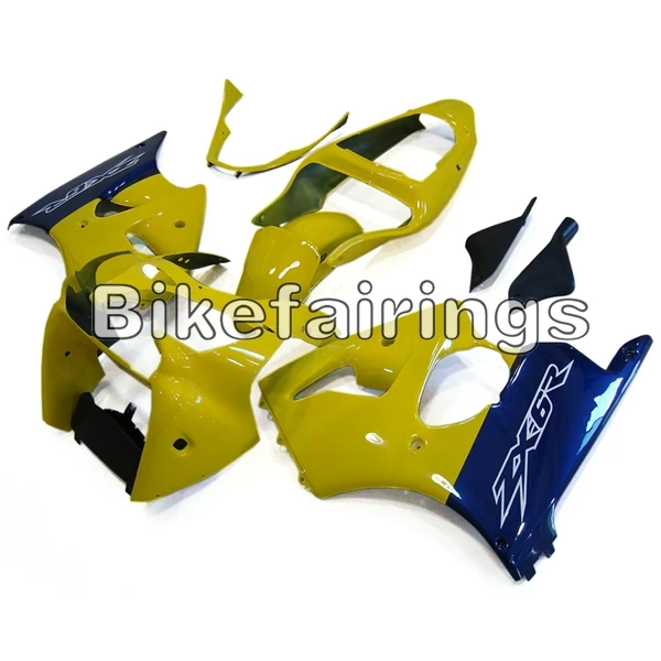 Полный обтекатели для Кавасаки ZX6R 2000 2001 2002 ZX-6R 00 01 02 ABS пластиковые детали для мотоцикла крышка желтый с голубым понижает
