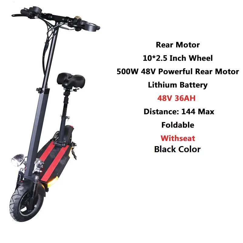 144KM Electric Scooter for Adults E scooters Electric Skateboard E-scooter Scooter Electric Escooters Patinete Electrico Adulto - Цвет: 500W 48V36AH B