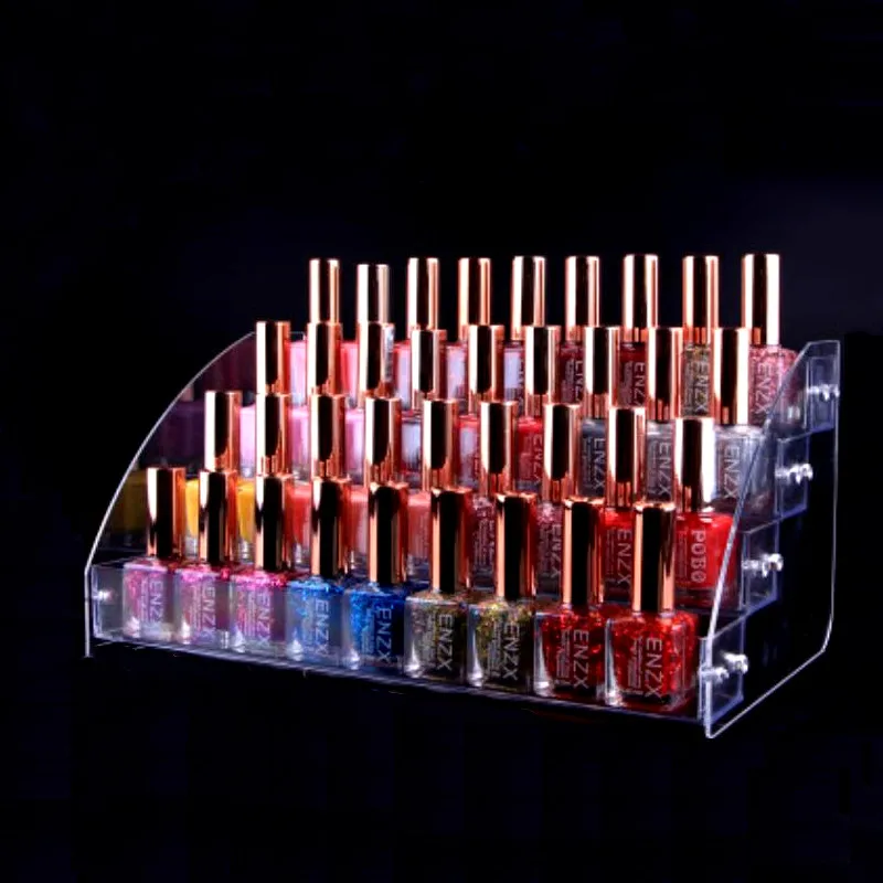 1 To 7 Tier Nail Polish Display Stand Rack Acrylic Clear Cosmetic Varnish  Nail Art Manicure Tool Organizer Plastic Storage Box - AliExpress