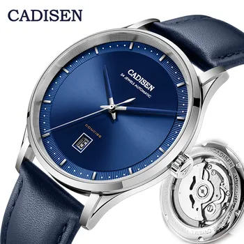 

2020 CADISEN Men's Watches 50M Waterproof Mechanical Men Wristwatch Luxury Brand Casual Fashion Automatic Genuine Leather Watch