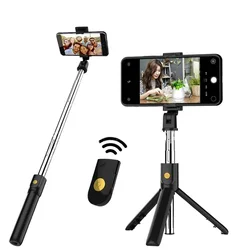 2022 nova vara portátil selfie bluetooth selfie vara com tripé destacável controle remoto 270 obturador