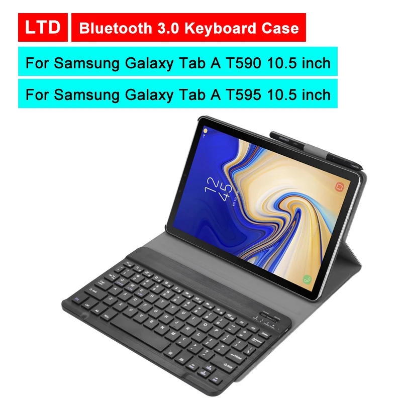 

Bluetooth 3.0 Tablet Keyboard Case For Samsung Galaxy Tab A T590/T595 10.5 inch Mediapad Leather Protective Cover Stand Holder