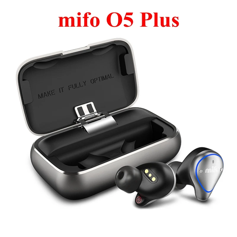 Mifo O5 plus, мини TWS, наушники, беспроводные, Bluetooth, наушники, водонепроницаемые, спортивные, HiFi, бас, стерео, шумоподавление, вкладыши - Цвет: Серый