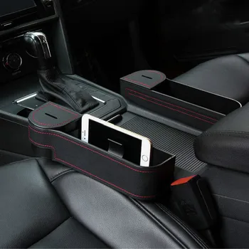 

Car Seat Gap Storage Box Interior Seat Organizer Black ABS plastic Accessories Seat Slot Organizer Phone holder Coin Box