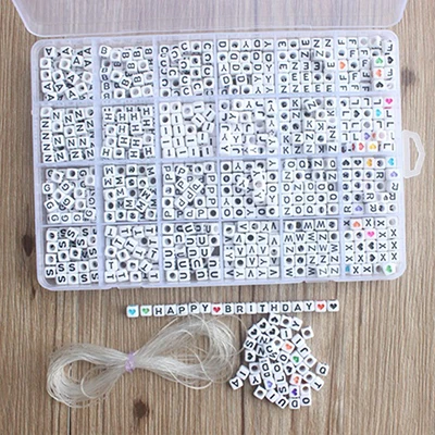 Mixed love-1200pcs 1620 шт Круглые акриловые бусины с изображением букв набор для детей материал для ожерелья, браслета из бисера материал Пластиковые бусины с буквами коробки - Цвет: Mixed love-1200pcs