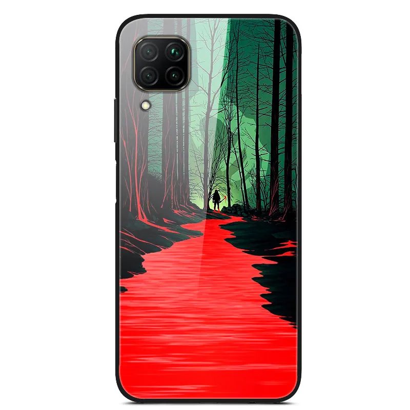 Tempered Glass Case For Huawei P40 Lite Case Glass Back Cover For Honor 9S Case For Huawei P40 lite Case Nova 7i Nova 6 se Funda cute huawei phone cases Cases For Huawei