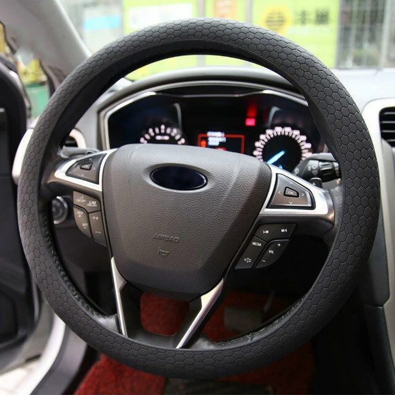 

Car Steering Wheel Cover Silicone Car Handle Glove Round D Shape Universal Car Interior