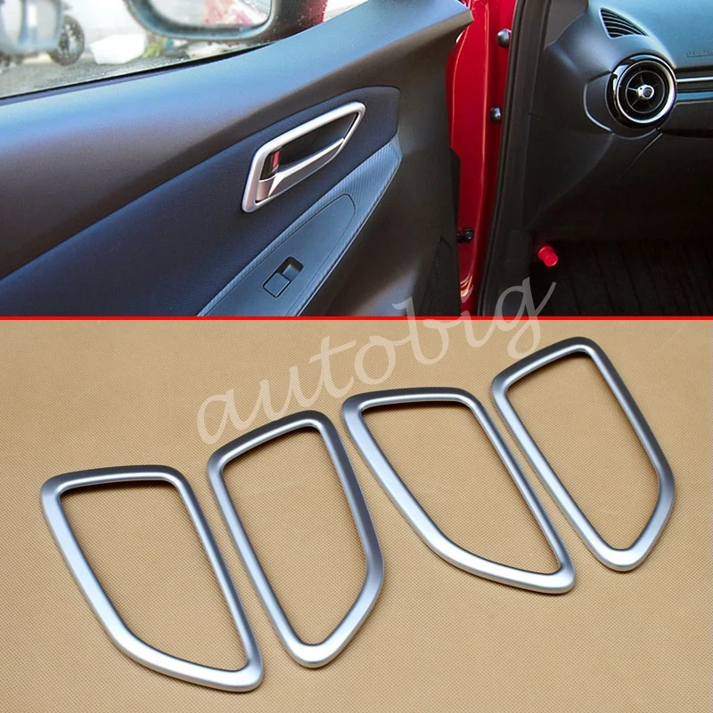 Матовая хромированная крышка дверной ручки для Mazda2 Demio 2015 2019 DJ DL Mazda 2 интерьерная