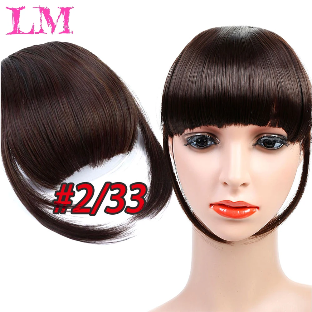 LiangMo синтетические челки термостойкие парик короткие волосы женщина рожденная короткие поддельные волосы челка удлиненные черные волосы клип - Цвет: 2-33