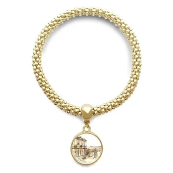 

Ephesus in Izmir Turkey Golden Bracelet Round Pendant Jewelry Chain