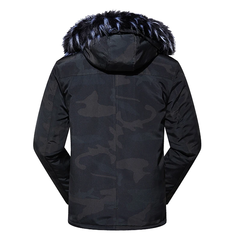 Мужская зимняя куртка с длинным меховым воротником и капюшоном, пуховая парка для мужчин, Толстая теплая армейская Военная Тактическая ветрозащитная верхняя одежда, спортивные пальто