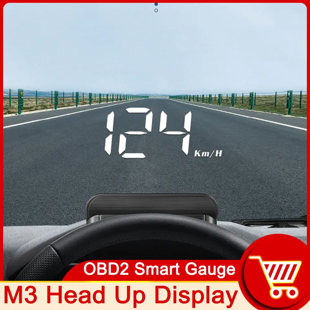 AD M3 헤드업 디스플레이 OBD2 HUD 모델 자동차 스타일링 과속 경고 앞유리 프로젝터 경보 시스템, 범용 자동차 액세서리