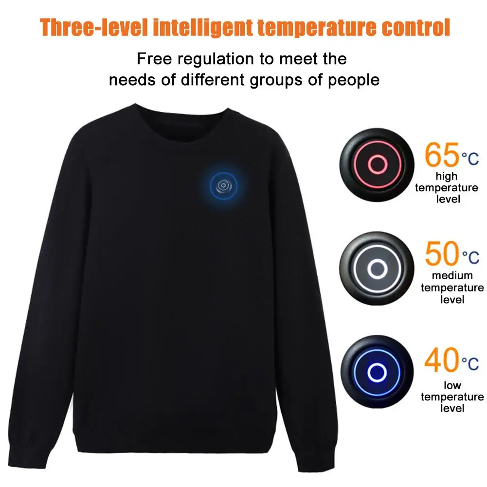 Тепловая одежда Интеллектуальный нагревательный свитер USB электрическая толстовка теплая куртка из углеродного волокна с подогревом для мужчин и женщин
