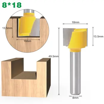 

8 Mm Schacht 16/18/20/22/25 Mm Bottom Cleaning Router Bit Carbide Cnc Frees Hout Frees T Slot Router Bit LESHP