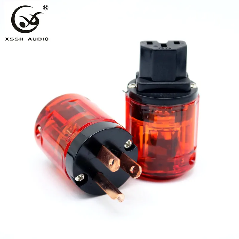 

XSSH Hifi Power Plug High Quality Gold-plated One Pair US Power Connector + IEC female connector