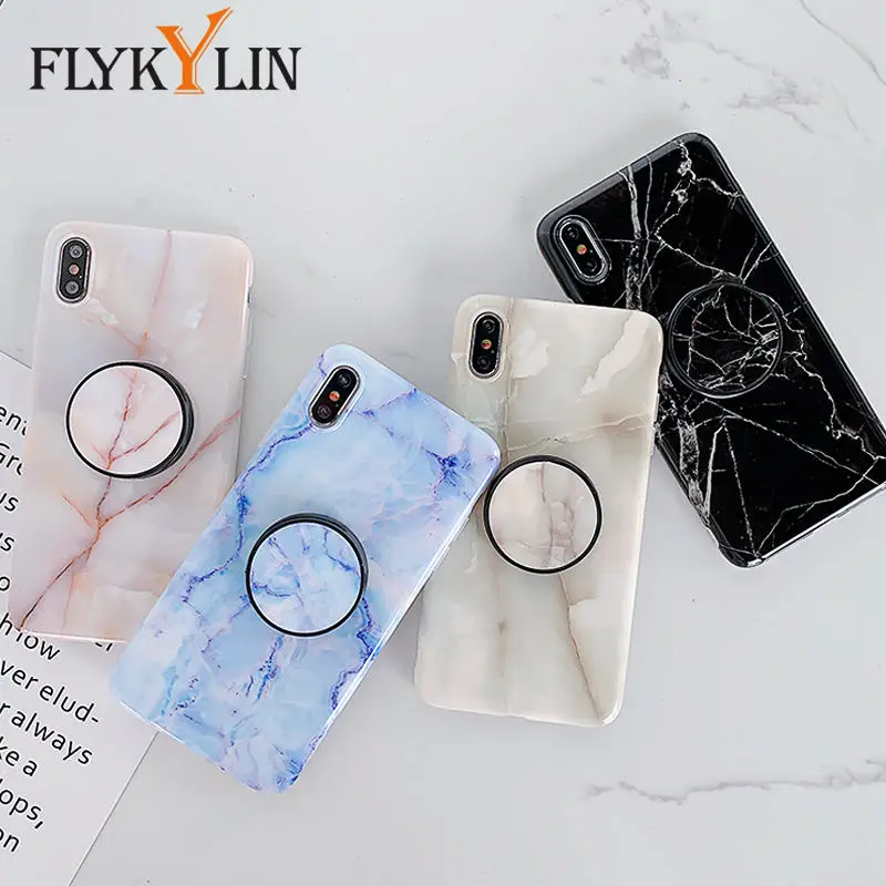 FLYKYLIN подставка для держателя для huawei P20 Lite P30 Pro задняя крышка на iphone 11 Pro Max marble Art IMD силиконовый чехол для телефона