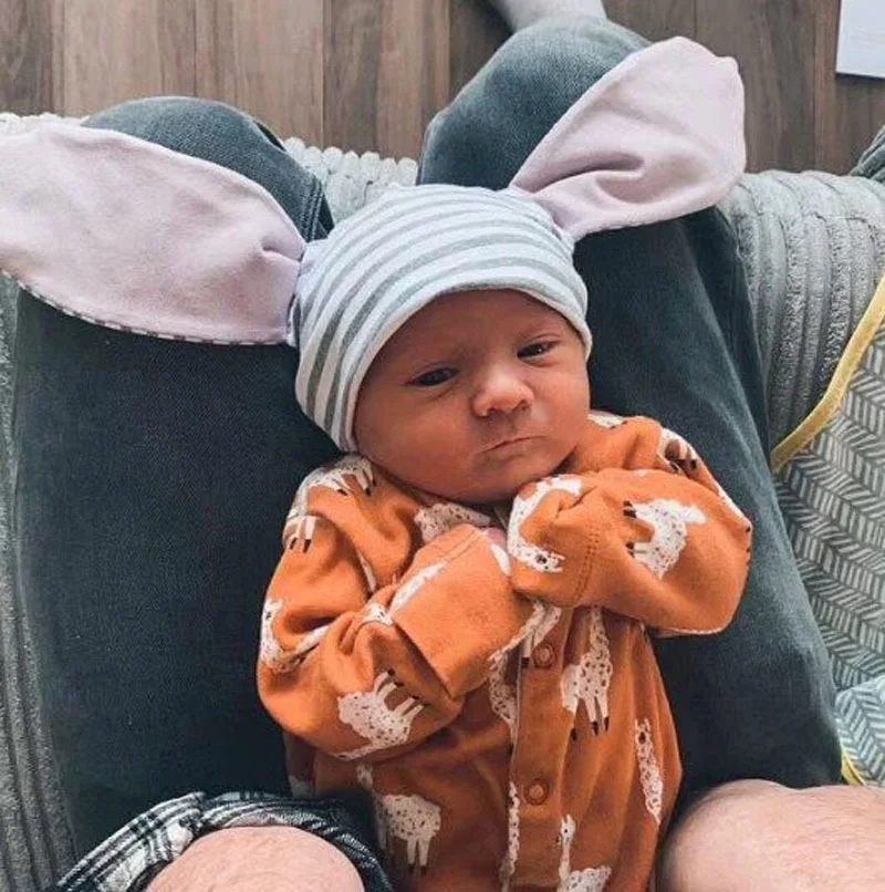 New Baby Hat Long Bunny Ears Beanie Newborn Hat for Girls Cap Cotton Baby Boy Hat Infant Toddler Hats 1PC