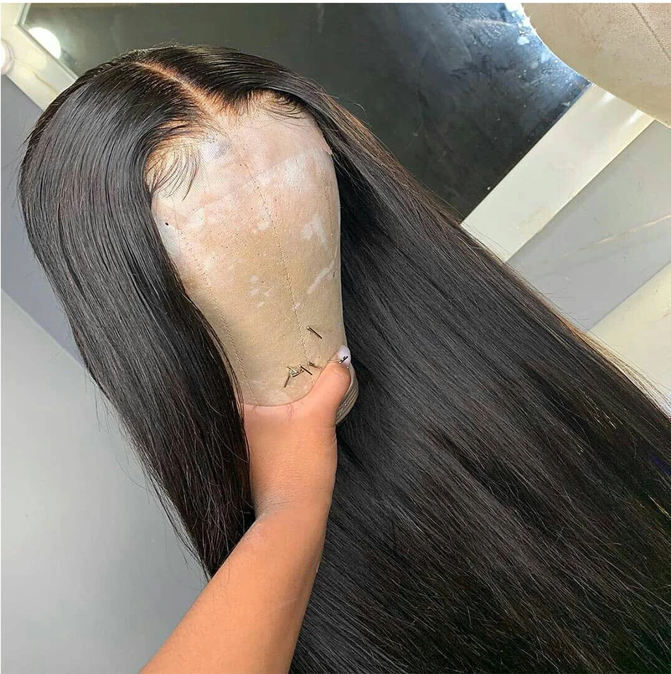 Brazilian Straight 360 HD Lace Front Human Hair Wigs For Women 13x6 13x4 Lace Frontal Wig Pre Pluck Straight 4x4 Closure Wig 180